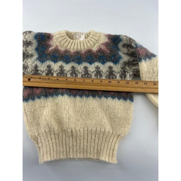 Vintage Alafoss Sweater Kids Girls Wool Long Sleeve Youth Size 4 Cream Warm - Picture 6 of 8